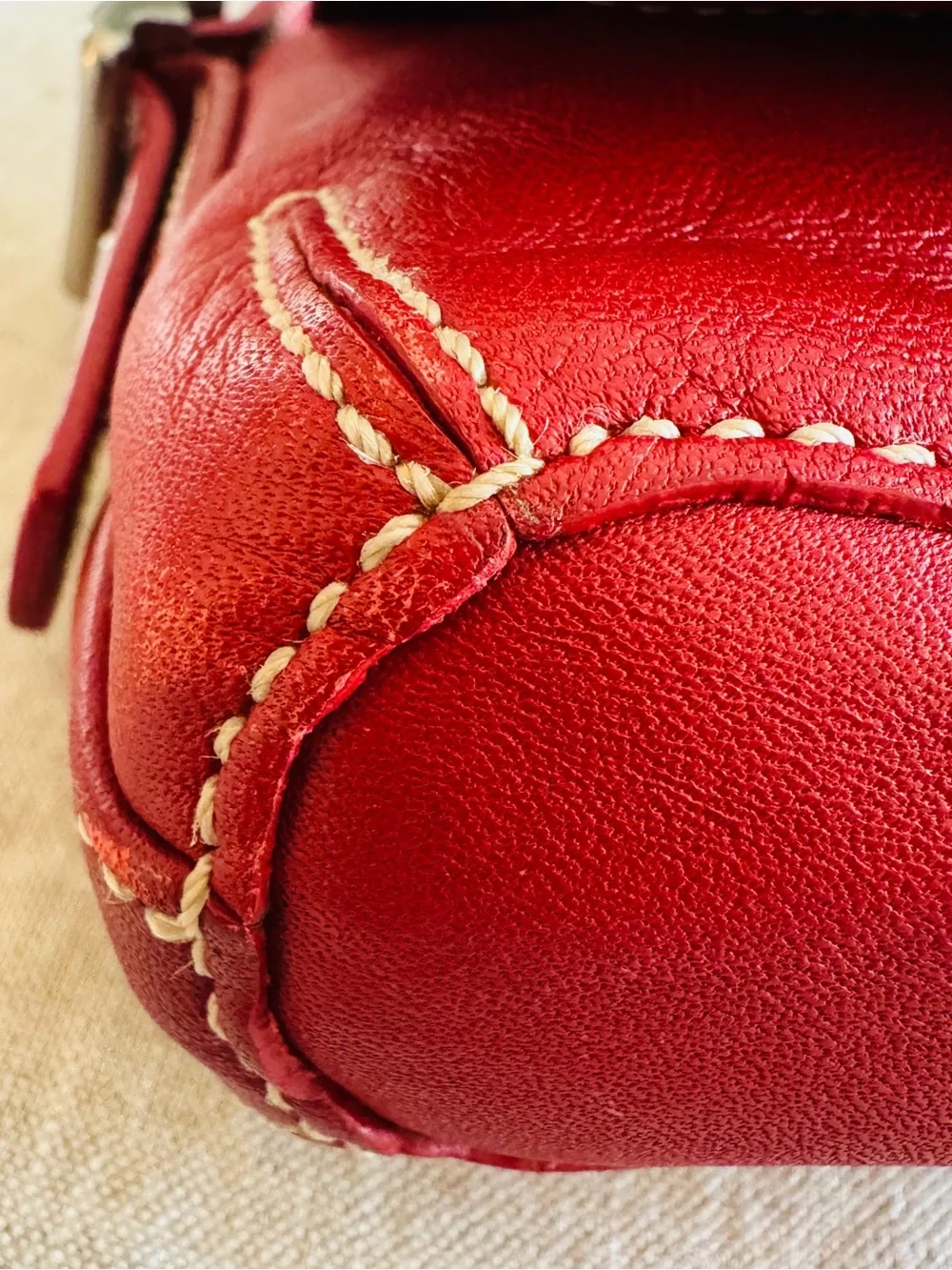 ♥️ Vintage Coach Soho Flap Shoulder Bag 4280 Red Glove Tanned Leather Y2K 2004 - Picture 8 of 12